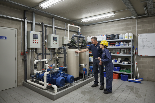 make the image in a swimming pool equipment room