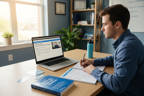 student studying online class